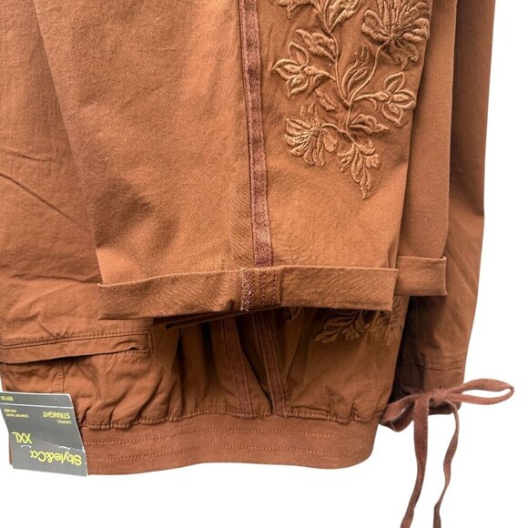 Style & Co. Embroidered Cropped Pants XXL Comfort Waist Pull On Ankle Capris - Picture 12 of 13